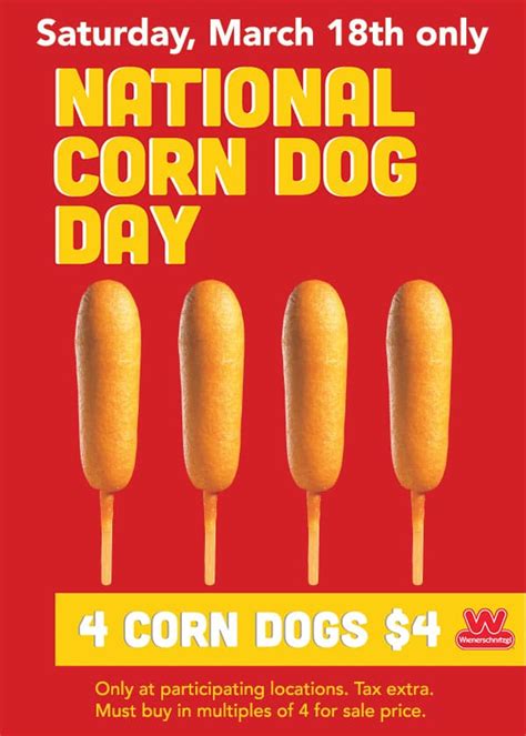 National Corn Dog Day March 18th 2023 - Wienerschnitzel