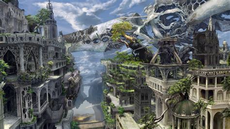 Overgrown white city wallpaper - Fantasy wallpapers - #31521