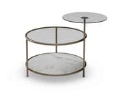 Round glass coffee table with integrated magazine rack EGEO By Reflex ...