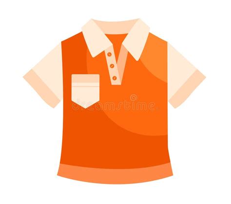 Cute Vibrant Orange Polo Shirt Stock Vector - Illustration of cloth ...