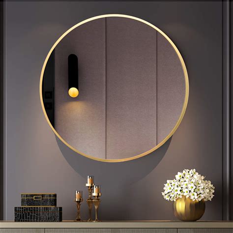 Buy BEAUTYPEAK 30 Inch Round Mirror, Gold Metal Frame Circle Mirror, Wall Mirror for Entryway ...