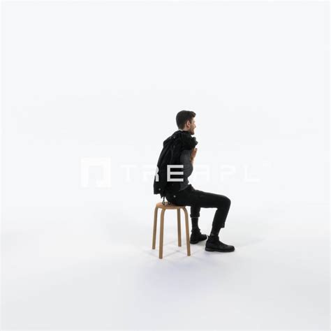 Posture 10B Listening listening Sitting Casual Man - 3D Model by Treapl