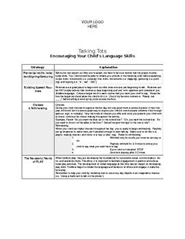 Talking Tots (Level 1) Complete Program by RL Speech Therapy | TpT