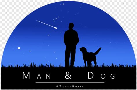 Of A Man And Dog Sitting And Watching The Night Sky - Man And Dog Sitting Silhouette - 695x457 ...