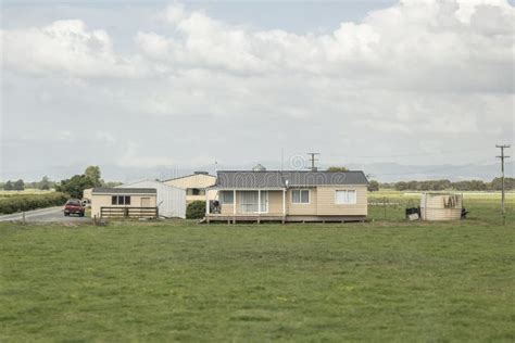 Typical Farm House on a Rural Farmland in New Zealand Stock Image ...