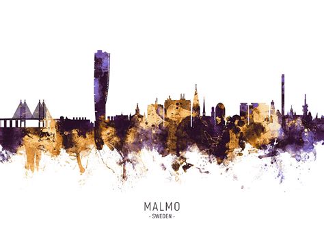 Malmo Sweden Skyline Digital Art by Michael Tompsett | Fine Art America