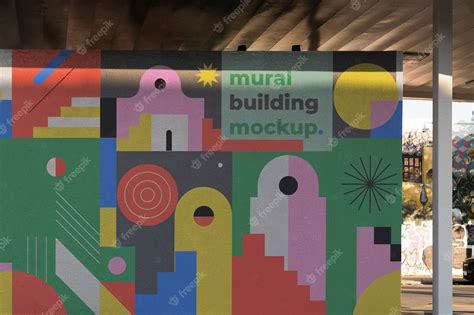 Premium PSD | Mock-up design of mural on city building