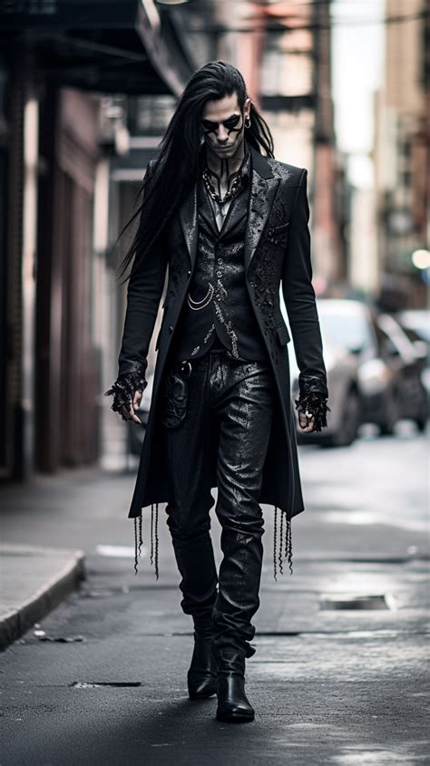 Goth man created with AI by Amanda Church Gothic Outfits, Edgy Outfits, Mens Outfits, Gothic ...