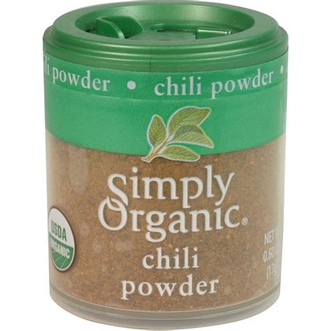 Simply Organic Certified Organic Chili Powder (0.6 oz) - Instacart