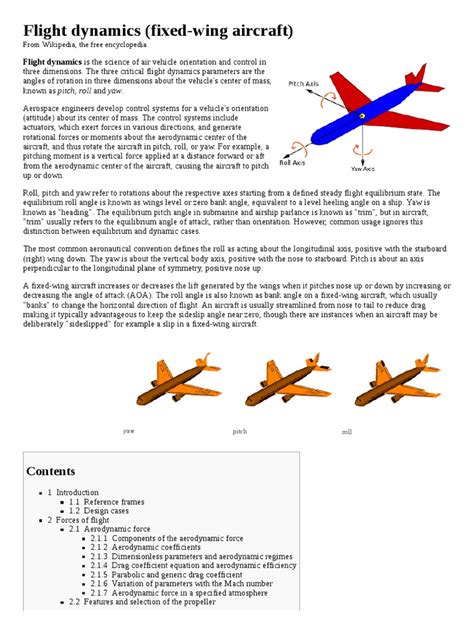 Flight Dynamics (Fixed-wing Aircraft) | Flight Dynamics (Fixed Wing ...