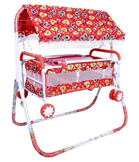 SHANAYA BABY CRADLE JHULA CUM PRAM WITH HOOD (Red) - Buy SHANAYA BABY ...