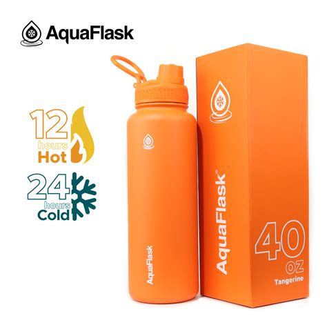 AQUAFLASK (40oz) AQUA FLASK Wide mouth w/ flip cap Vacuum Insulated Stainless Steel Drinking ...