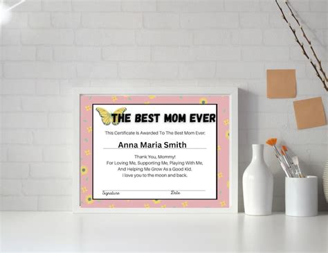 Best Mom Ever Certificate printable - Etsy