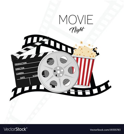 Cinema and movie night background three Royalty Free Vector