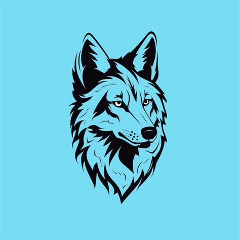 Premium Vector | Minimal modern wolf logo in black