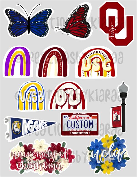 Personalized College Stickers Custom College Stickers - Etsy