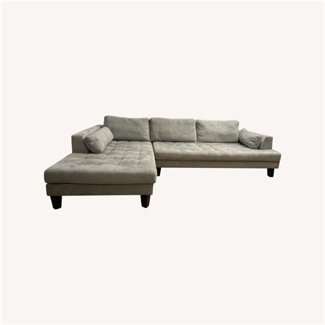 Large Gray Sectional Sofa - AptDeco