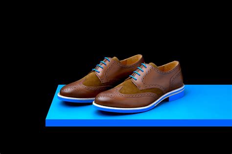 Mens Brown & Blue Leather Wingtip Dress Shoes – Bold Society