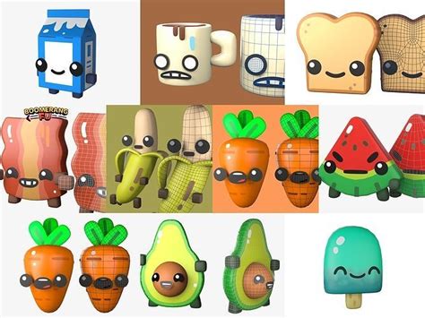 3D Model Collection Characters from Boomerang fu VR / AR / low-poly ...