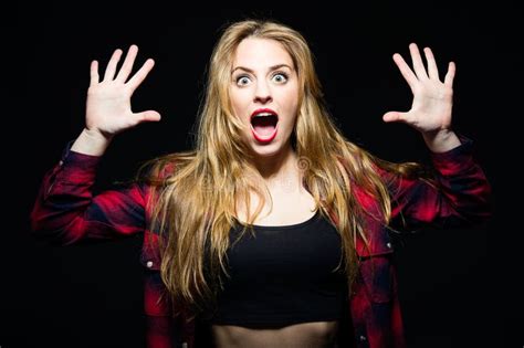 Beautiful Young Woman Screaming. Stock Photo - Image of mental, girl ...