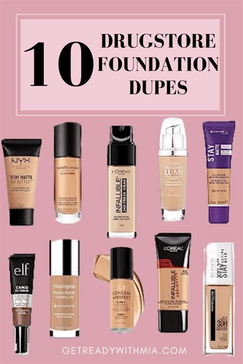 10 Best Drugstore Foundation Dupes - get ready with mia