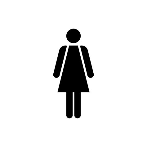 Woman simple icon. Female sign for restroom. Girl WC pictogram for bathroom. Vector toilet ...