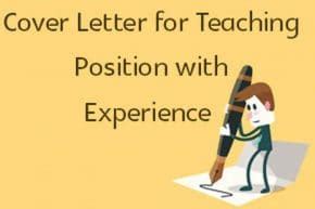Cover Letter for Teaching Position with Experience - HR Letter Formats