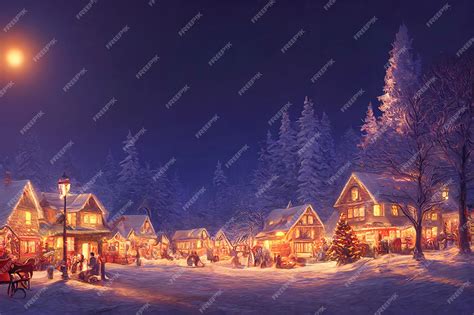 Premium Photo | A beautiful Christmas village in the mountains Winter ...