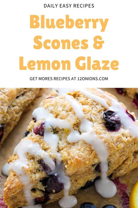 Blueberry Scones with Lemon Glaze