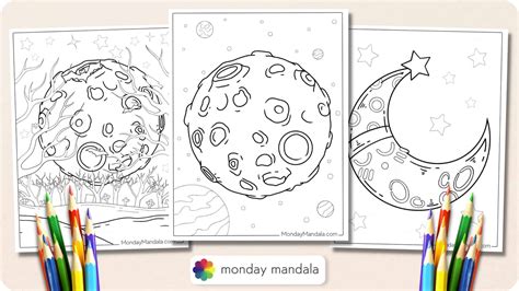 Moon Phases Coloring Pages Kids