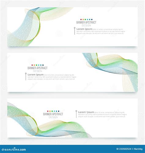 Abstract Banner Wave Set Design Template Stock Vector - Illustration of ...