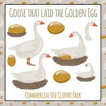 The Goose that Laid the Golden Egg - Geese Commercial Use Clip Art Pack