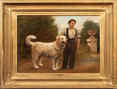 BOY & HIS DOG PORTRAIT OIL PAINTING for sale at auction on 14th January ...