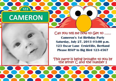 Elmo 1st Birthday Invitations - Drevio : Free And Printable Custom Invitation Templates