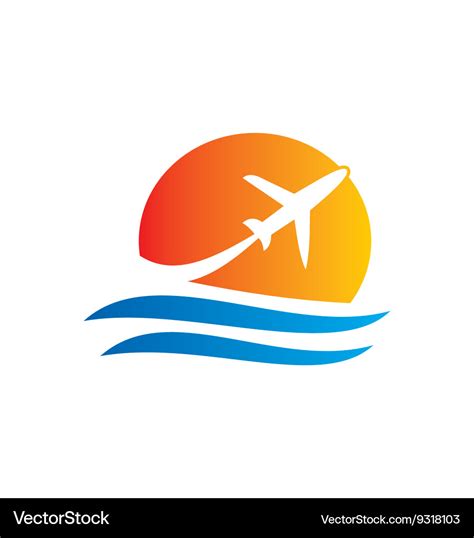 Airplane travel logo Royalty Free Vector Image