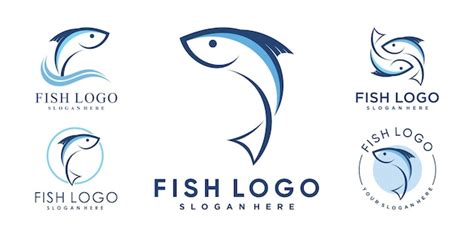 Premium Vector | Set of fish logo design template with creative idea