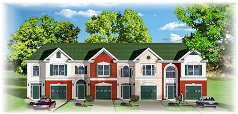 Traditional Fourplex Multi-family House Plan - 83132DC | Architectural ...