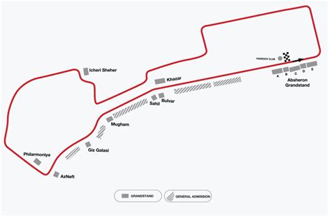 Azerbaijan F1 Track & Grandstand Guide | Baku City Circuit | Baku Race ...