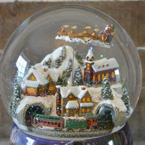 'Large Flying Santa & Train' Christmas Musical Snow Globe – Barretts of Woodbridge