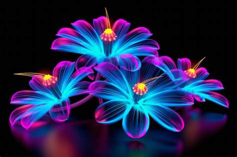 Premium AI Image | fantastic glowing flowers