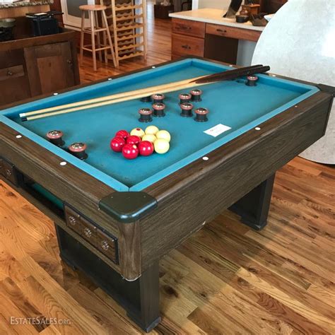 Lot 10- Bumper Pool Table & Accessories | EstateSales.org