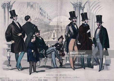 NEW YORK, circa 1860, A lithograph promoting male fashion for the...