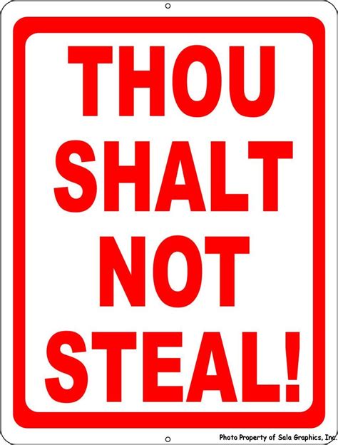 Thou Shalt Not Steal Sign. Size Options. Fun Way to Prevent Theft at ...