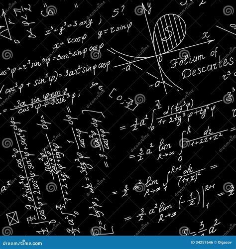 Vector Seamless Background With Mathematical Symbo Royalty Free Stock ...