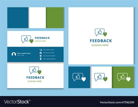 Feedback logo design with editable slogan Vector Image