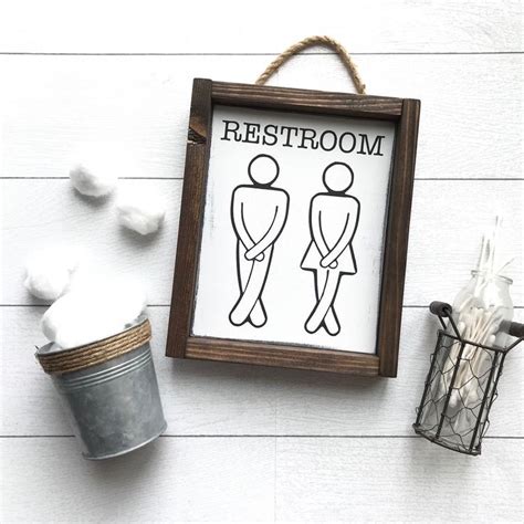 Restroom Stick Figures. Bathroom Wood Sign Decor. Restroom | Etsy | Restroom decor, Decor ...