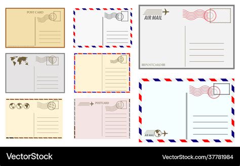 Postcard blank template Royalty Free Vector Image