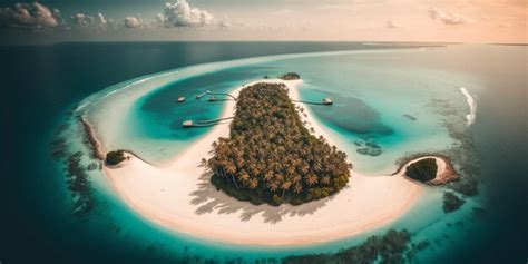 Premium AI Image | Beautiful aerial view of Maldives and tropical beach