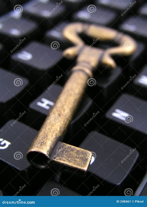 Computer with Key stock image. Image of concepts, symbol - 248461