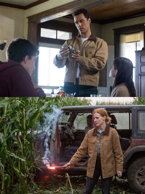 In Interstellar (2014) grown Murph wears almost the same jacket as her father Cooper did in ...